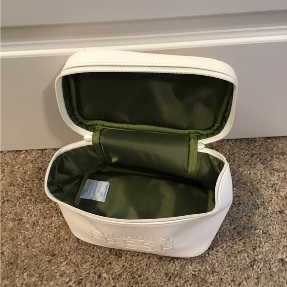 Farmhouse Fresh Vegan Leather Cosmetic Bag with Smurf Village Silky Scarf - Picture 2 of 5